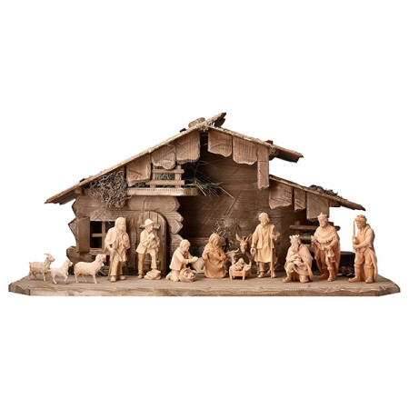 Traditional wood carved nativity sets