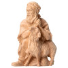 MO Kneeling herder with sheep - natural - swiss pine wood - 12 cm