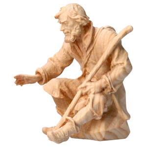 MO Sitting herder with crook - natural - swiss pine wood...