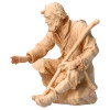 MO Sitting herder with crook - natural - swiss pine wood - 10 cm