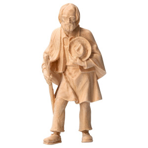 MO Old farmer with crook - natural - swiss pine wood - 10 cm