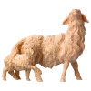 MO Sheep with lamb at it´s back - natural - swiss pine wood - 10 cm
