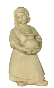 Donna con brocca p.naif - naturale - 12 cm