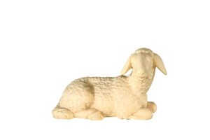 Schaf liegend - natur - 12 cm