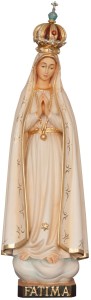 Our Lady of F·tima Pillgrim with crown wood