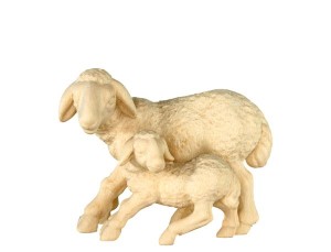 Gruppo pecore in piedi - naturale - 12 cm