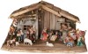 Stable Rasciesa with 16 Bethlehem Nativity figurin