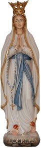Statua della Madonna di Lourdes con corona legno