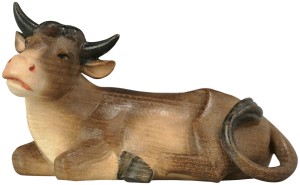 Ox lying - watercolor - 10 cm