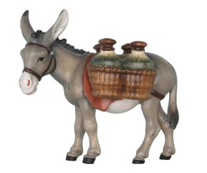 Packed donkey baroque crib n.b. - colorato - 13 cm