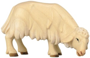 Schaf grasend - bemalt - wasserfarbe - 12 cm