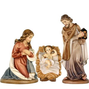 Holy Family 4 pieces baroque with base - colorato - 20 cm