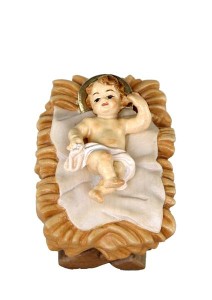 Holy child and cradle baroque crib - colorato - 10 cm