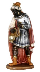 Black wise man baroque crib - colorato - 13 cm