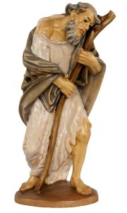 Shepherd with stick baroque crib - colorato - 13 cm