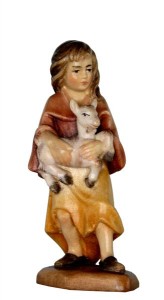 Shepherdess with goat baroque crib - colorato - 10 cm