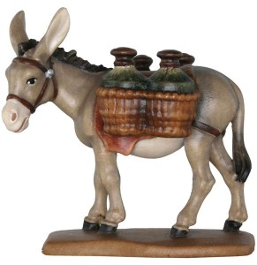 Gesäumter Esel barock K. - bemalt - 10 cm