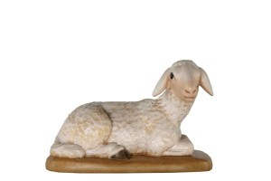 Schaf liegend barock K. - bemalt - 10 cm