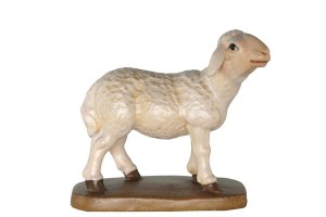 Schaf Kopf hoch barock K. - bemalt - 13 cm