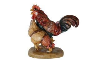Cock and chicken - color - 13 cm
