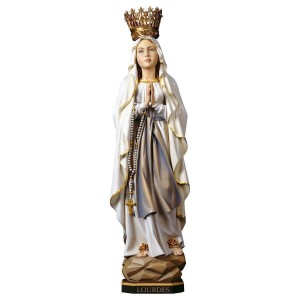 Madonna di Lourdes con corona Legno di tiglio scolpito