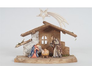 RA Nativity Set 4 pcs.-Stable Tyrol for H.Fam. with Comet