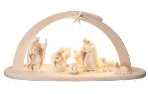 PE Nativity Set 10 pcs. - Stable Leonardo with lighting