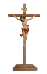 Christus Leonardo auf Stehkreuz gerade - bemalt-rot -...