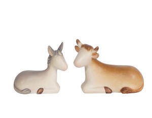LE Ox lying and Donkey - color - 8,5 cm