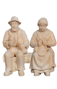 ZI Grandma and grandpa on bench - natural - 11 cm