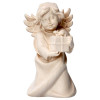 Heart Angel with present - natural - 7,5 cm