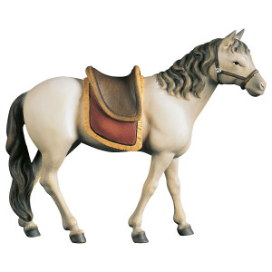 Horse white with saddle