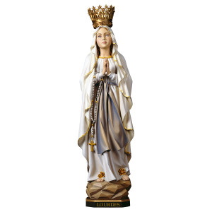 Our Lady of Lourdes with crown - color - 52 cm