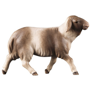 HE Schaf laufend fleckig braun - bemalt - 12 cm