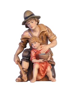 IN Herdsman with child - color - 14 cm
