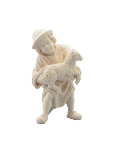 IN Boy with lamb - natural - 14 cm