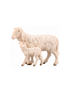 IN Schaf laufend mit Lamm - bemalt - 10 cm