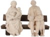 Family on bench with children - natural - 25 cm