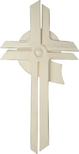 Besinnliches Kreuz - natur - 6 cm