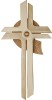 Besinnliches Kreuz - mehrtönig gebeizt - 15 cm