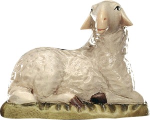 Schaf liegend - bemalt - 15 cm