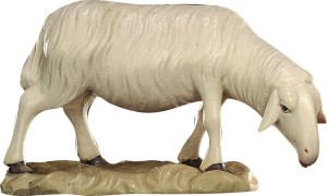 Schaf grasend - bemalt - 15 cm