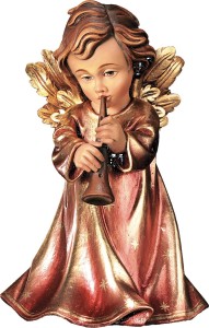 Angelo natalizio con clarinetto - colorato - 4,5 cm