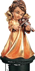 Weihnachtsengel mit Violine - bemalt - 4,5 cm