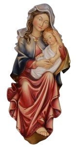 Maria seduta con bambino (fuga in Egitto) - colorato - 12 cm