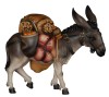 Esel mit Gepäck (Flucht nach Ägypten) - bemalt - 16 cm
