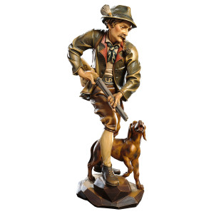 Hunter with dog - color - 15 cm