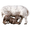 UL Schaf mit Lamm säugend - bemalt - 15 cm