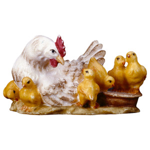 UL Lying hen with fledglings - color - 10 cm