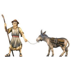 UL Pulling herder with donkey with wood 2 Pieces - color...